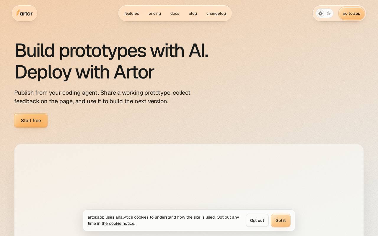Screenshot of artor.app