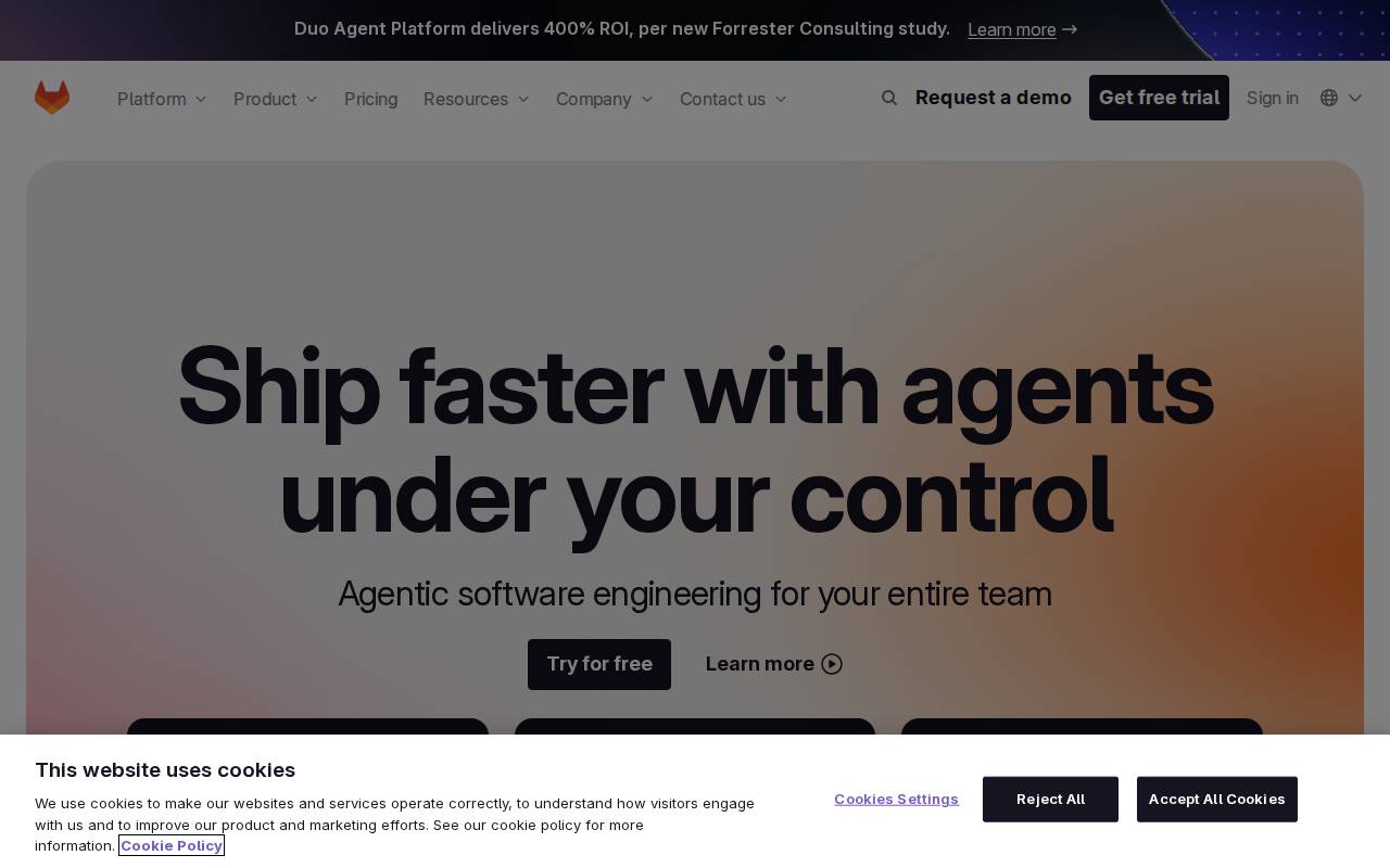 Screenshot of gitlab.com