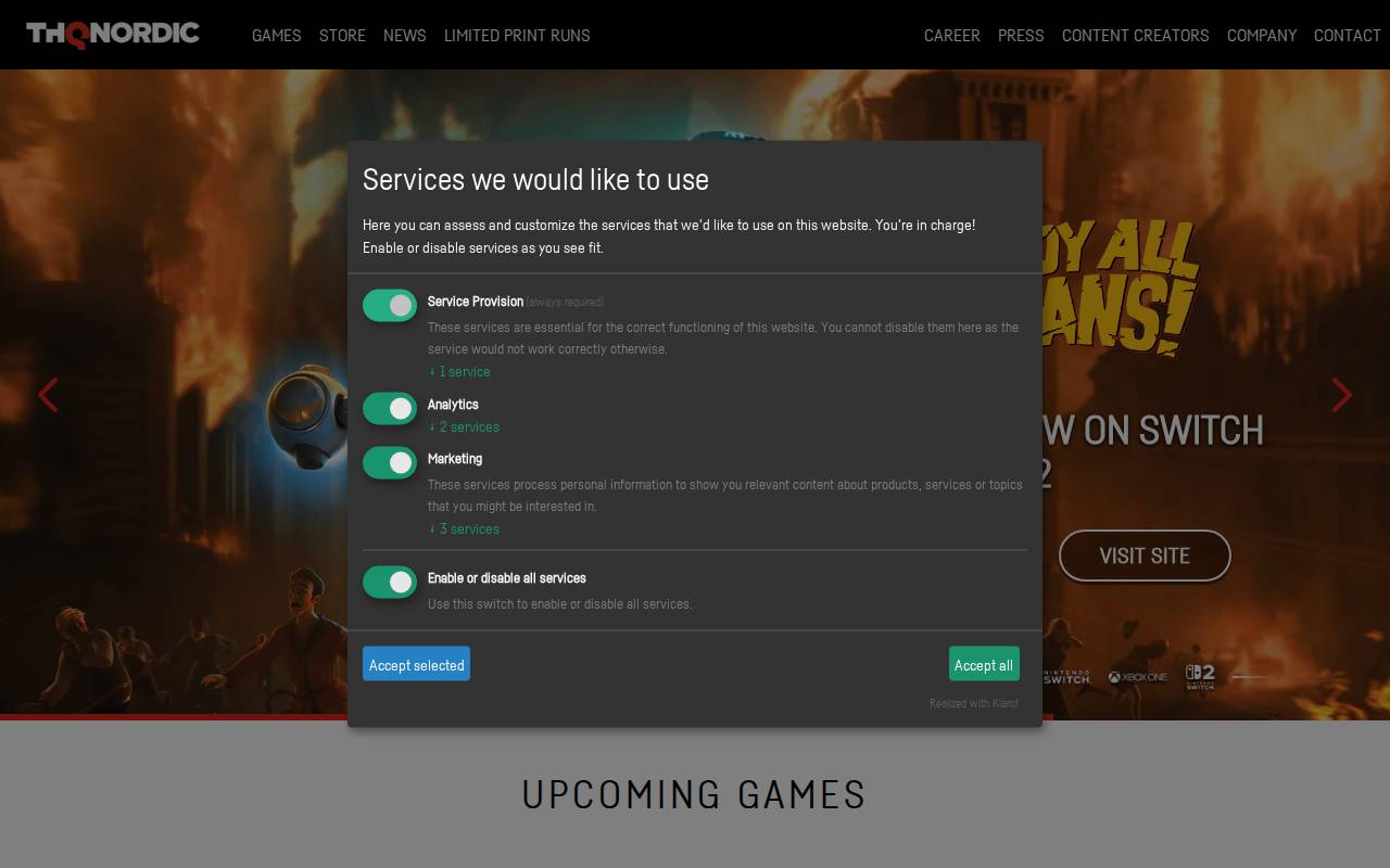 Screenshot of thqnordic.com