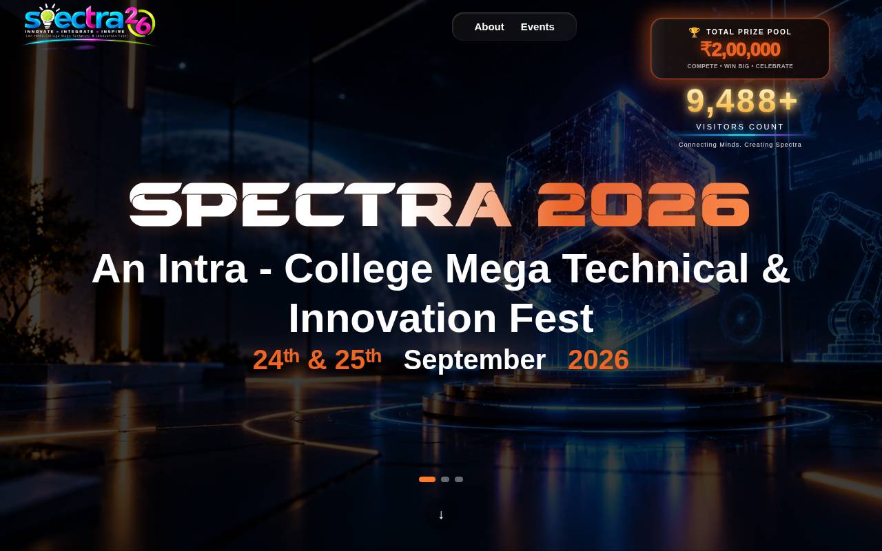 Screenshot of spectra.rcet.org.in