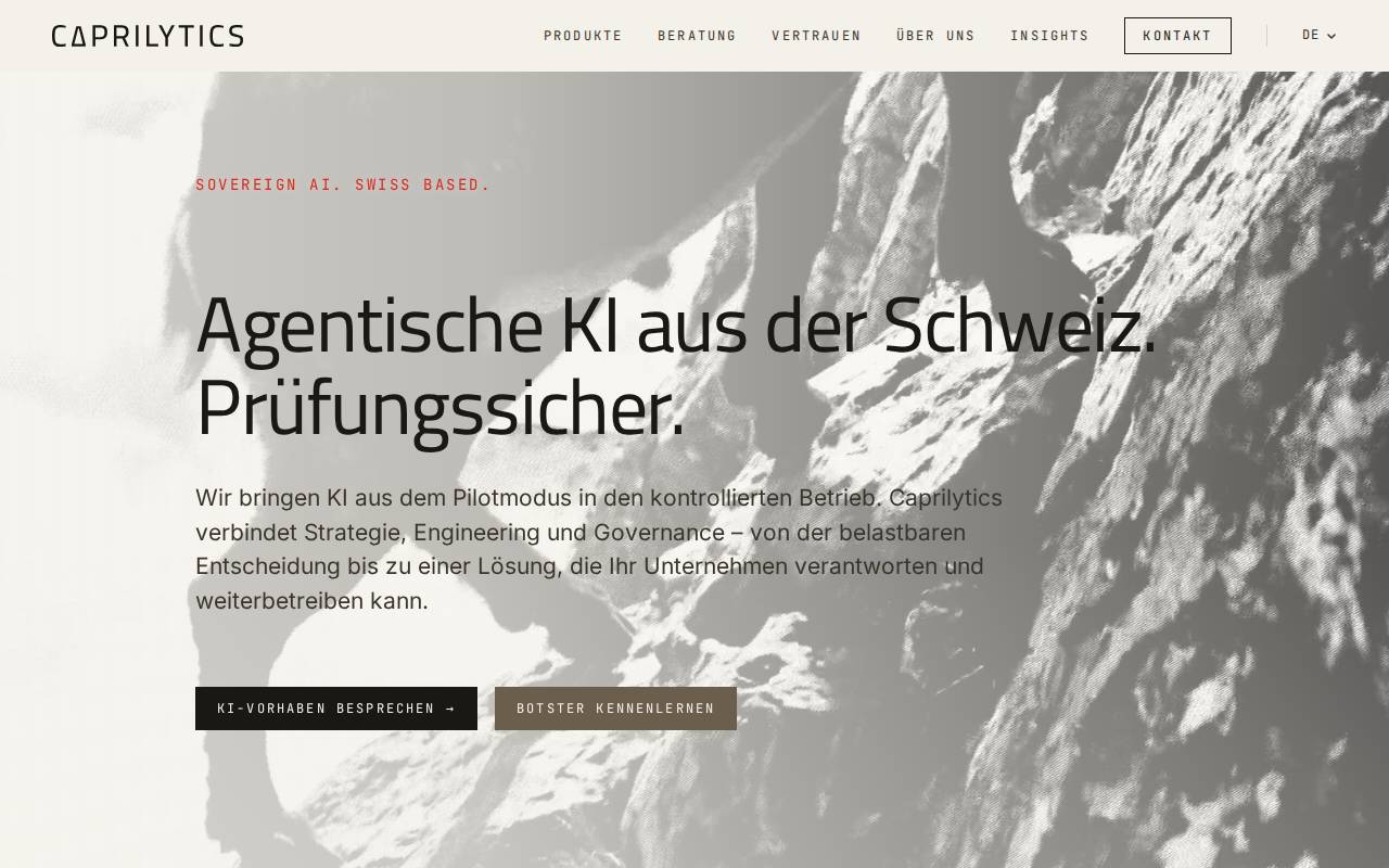 Screenshot of caprilytics.com