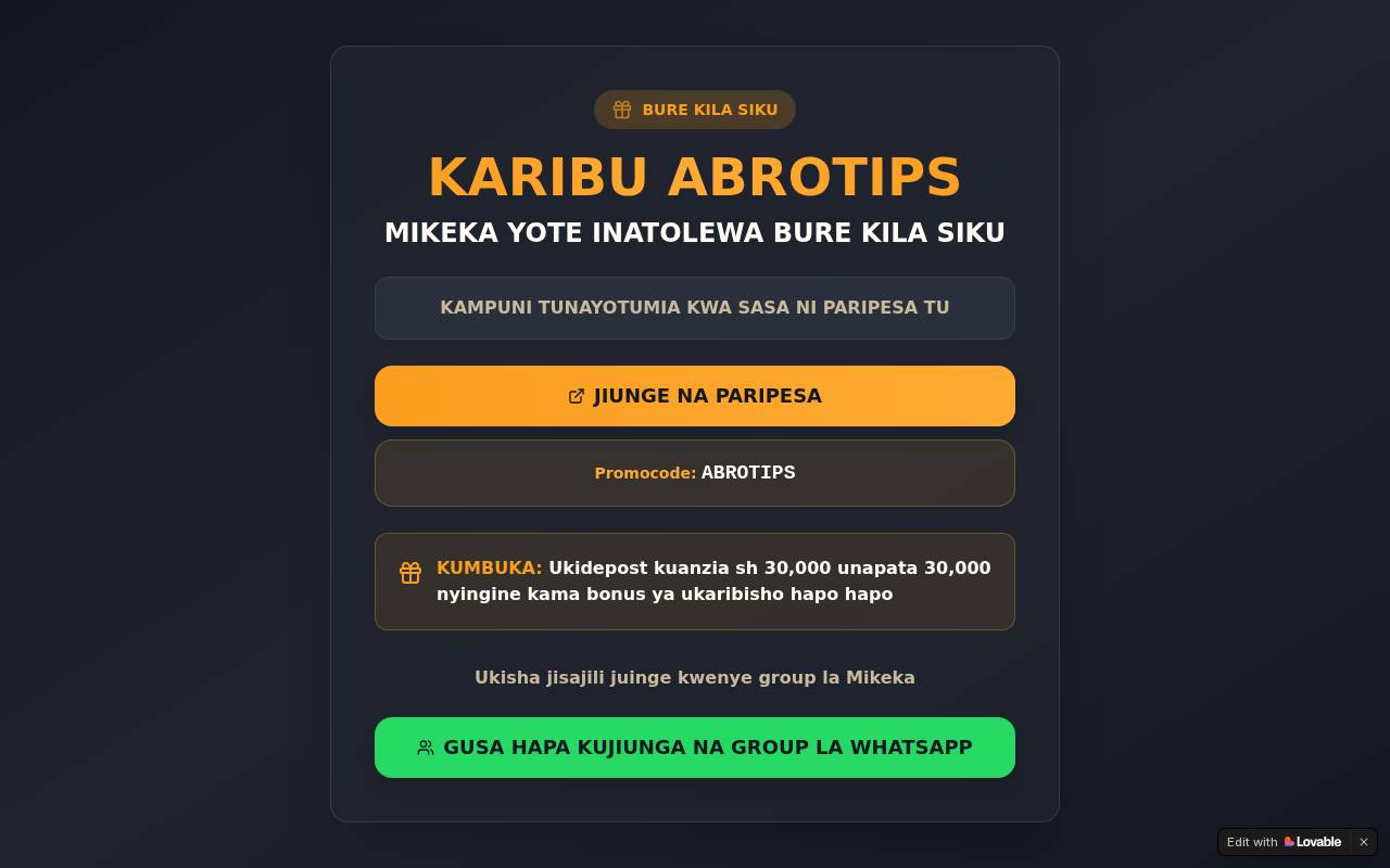 Screenshot of abrotips-hub.lovable.app