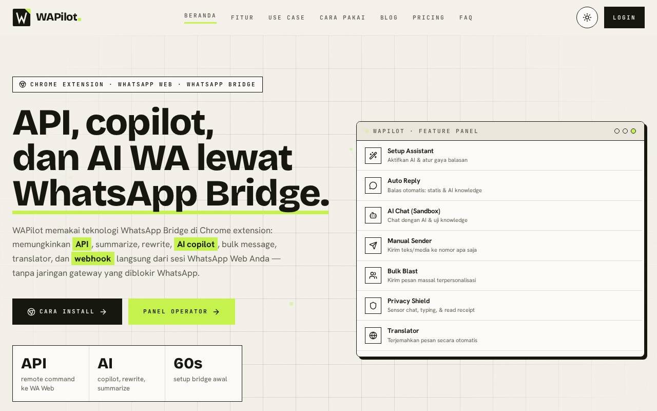 Screenshot of wapilot.id