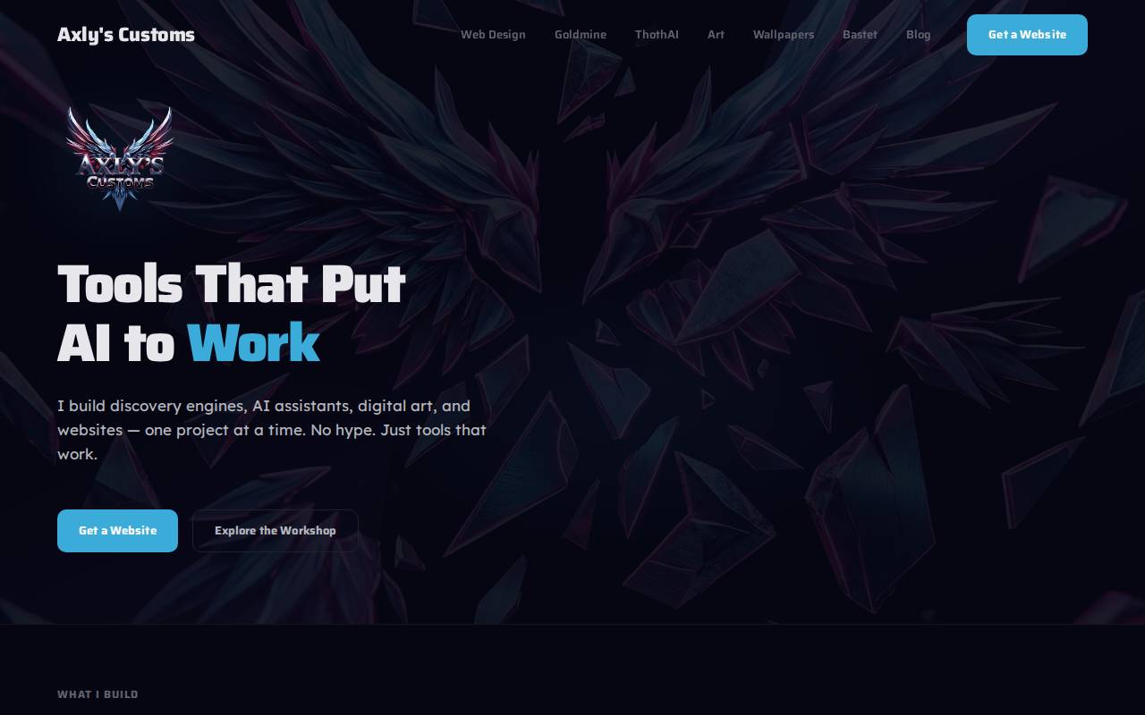 Screenshot of axly.com