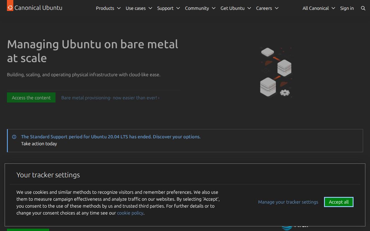 Screenshot of ubuntu.com
