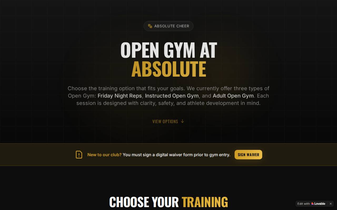 Screenshot of absolute-open-doors.lovable.app