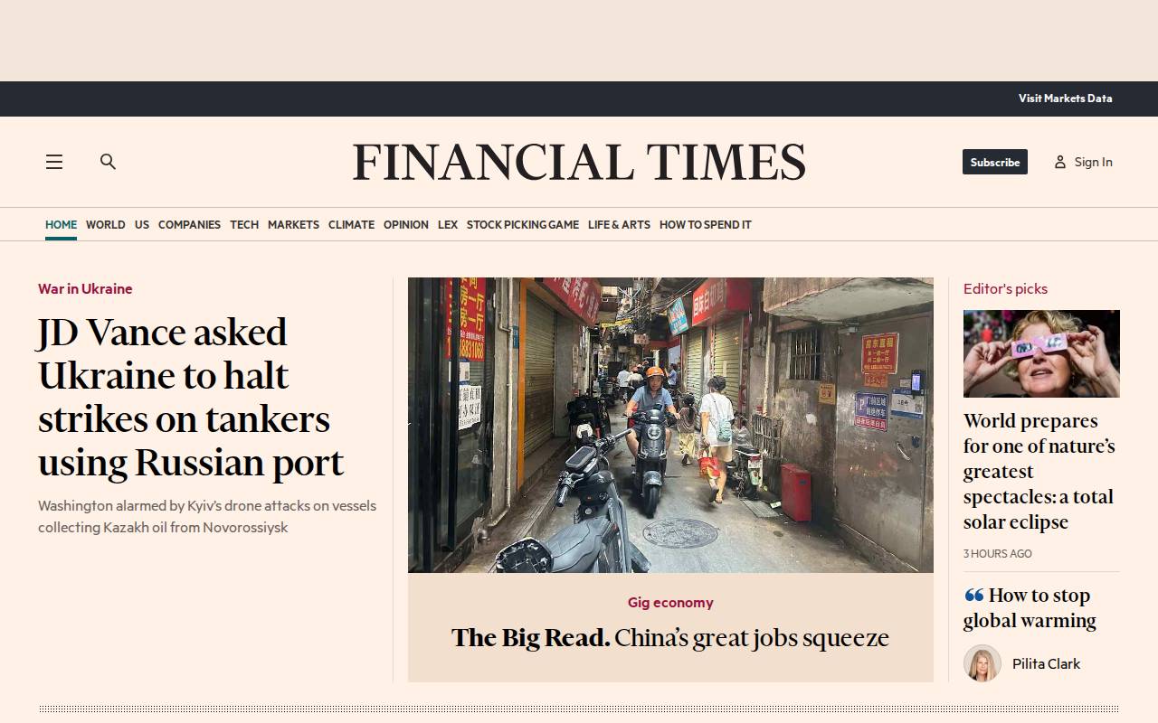 Screenshot of ft.com