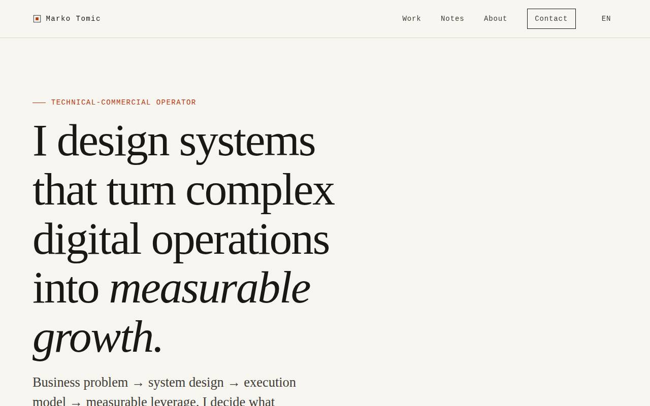 Screenshot of markotomic.org