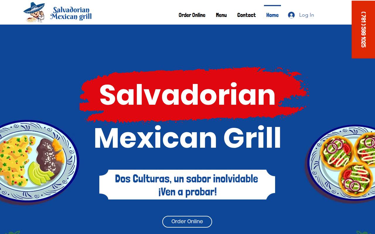 Screenshot of salvadorianmexicangrill.com