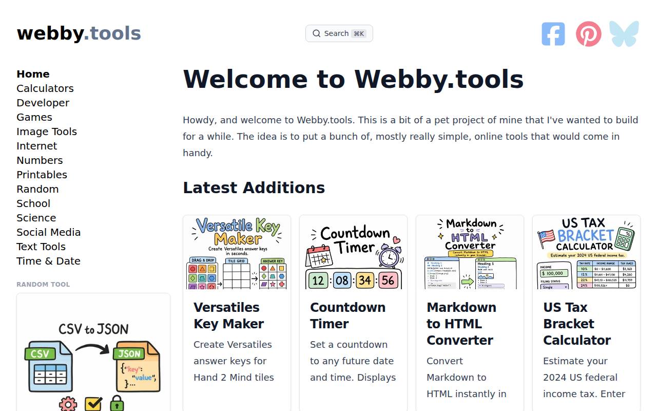 Screenshot of webby.tools