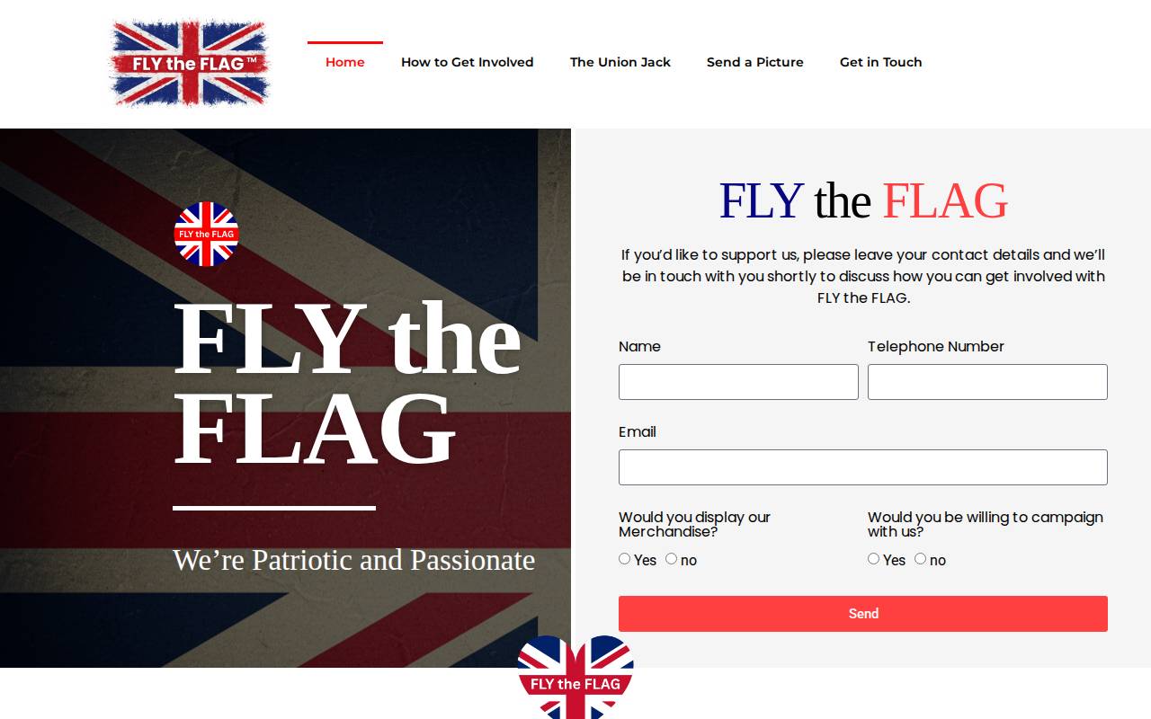 Screenshot of flytheflag.uk