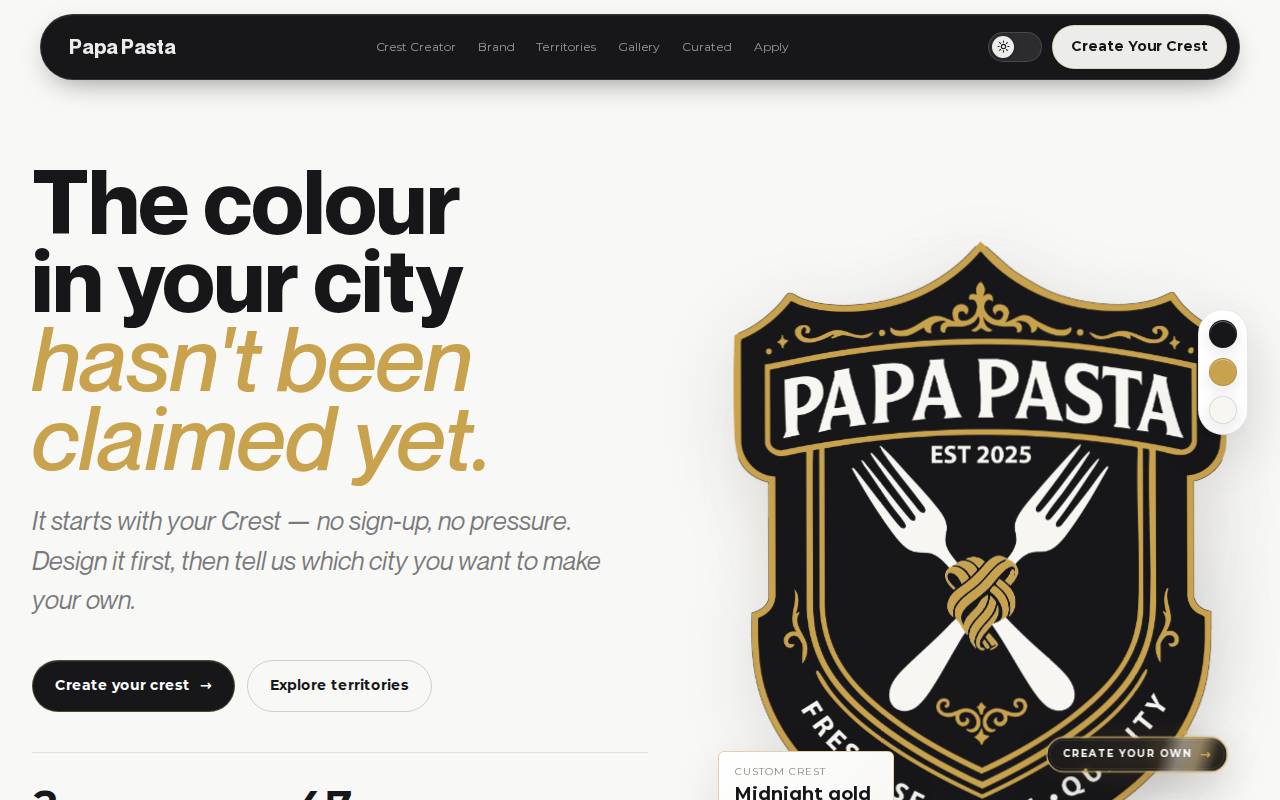 Screenshot of crestdemo.papapasta.co.za