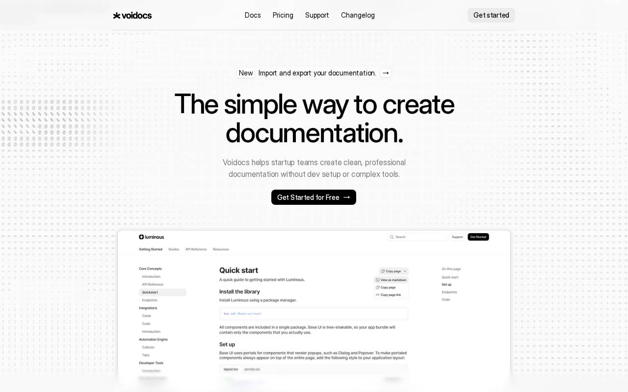 Screenshot of voidocs.com