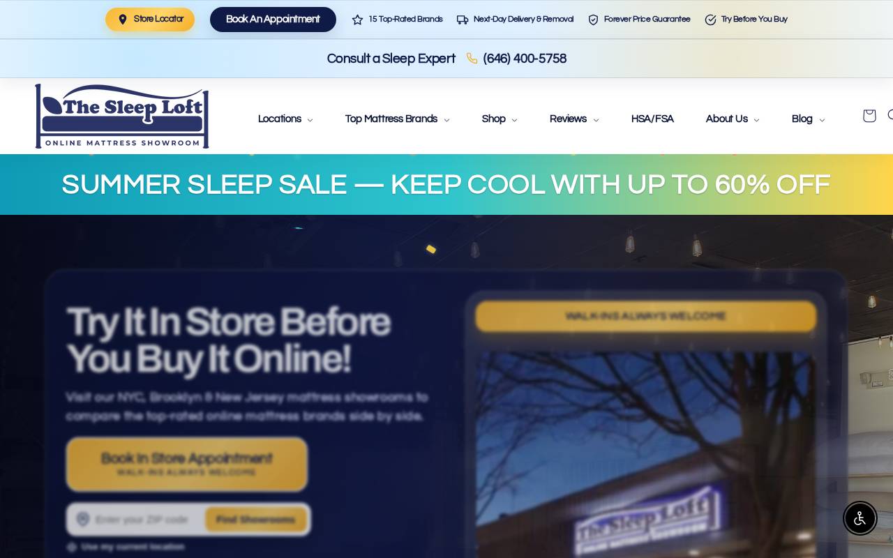 Screenshot of thesleeploft.com