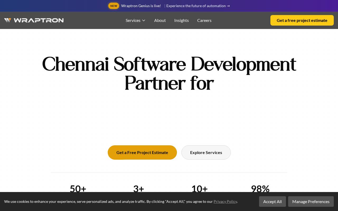 Screenshot of wraptron.com
