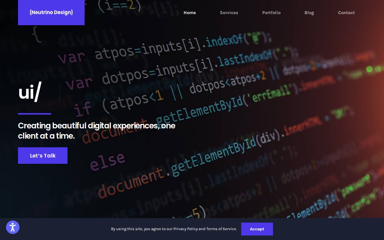 Screenshot of neutrinodesign.com