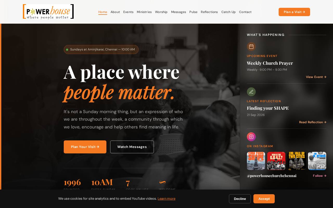 Screenshot of powerhousechurch.in