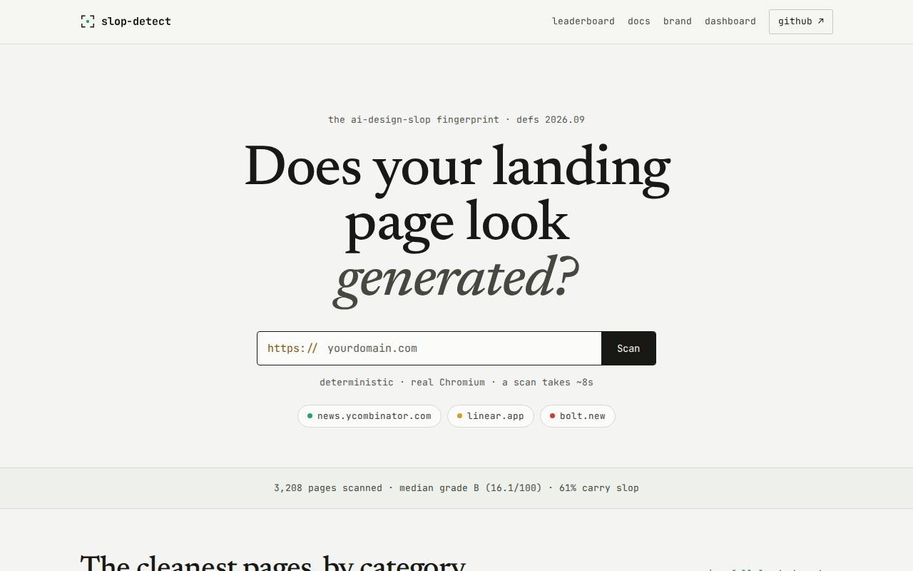 Screenshot of slop-detect.com