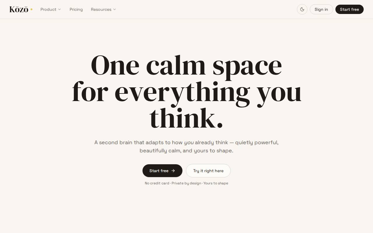 Screenshot of kozo-app.com