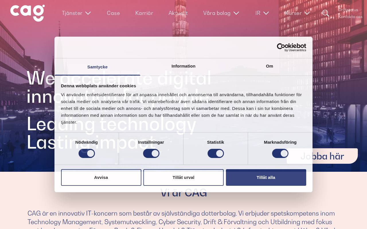 Screenshot of cag.se