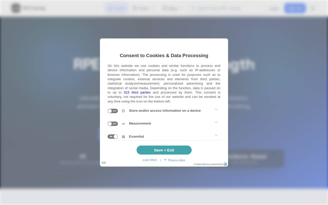 Screenshot of rpetraining.com