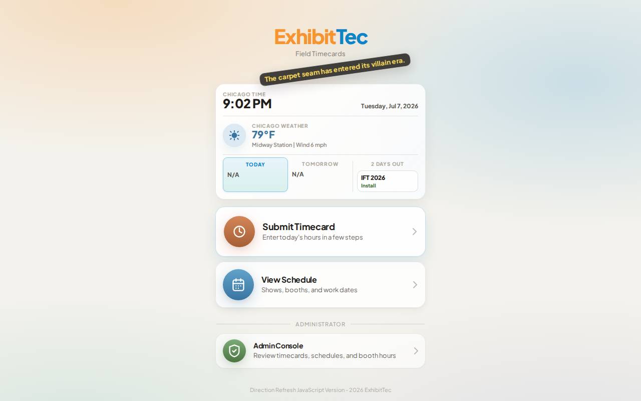 Screenshot of exhibittec.pages.dev