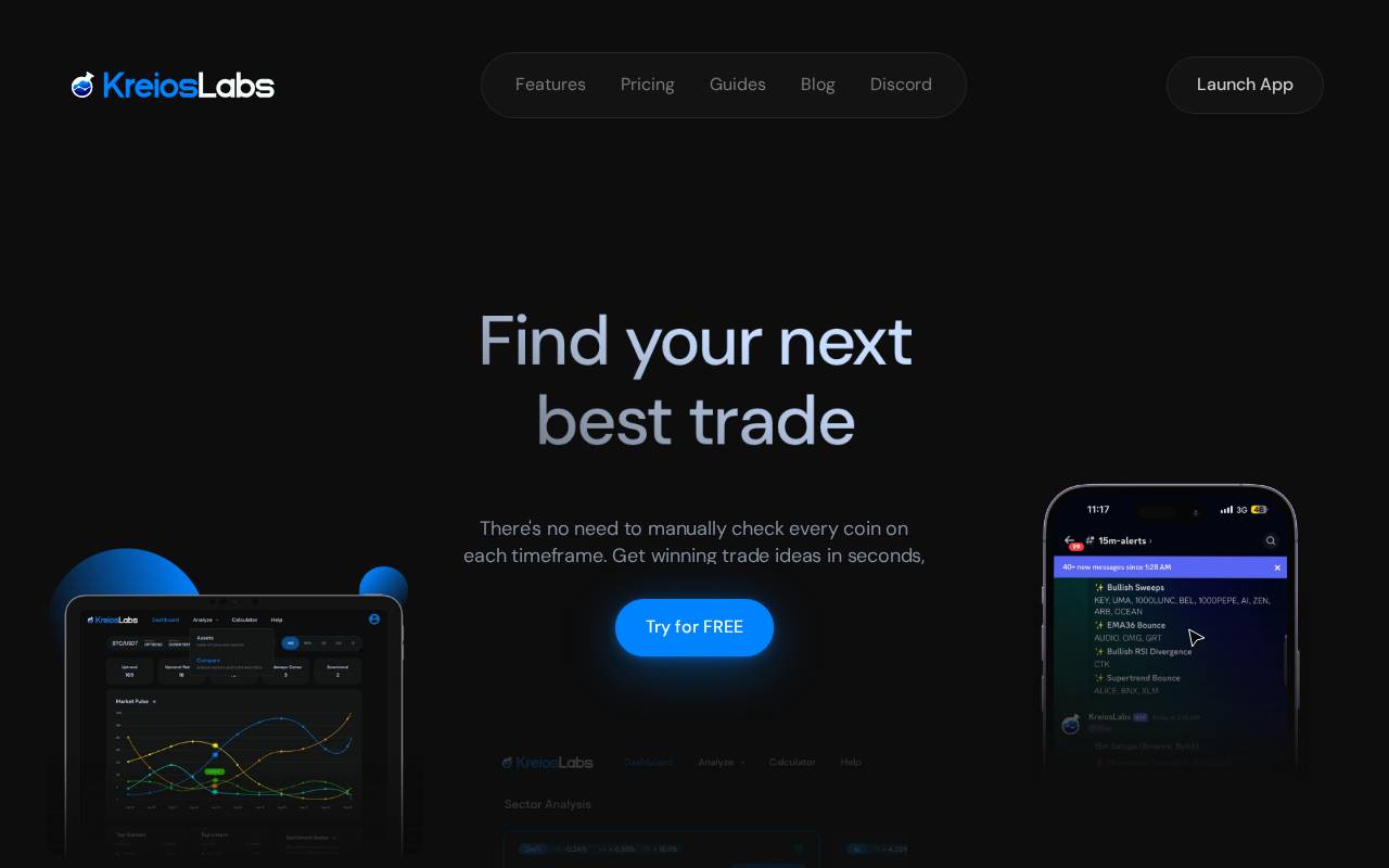Screenshot of kreioslabs.com