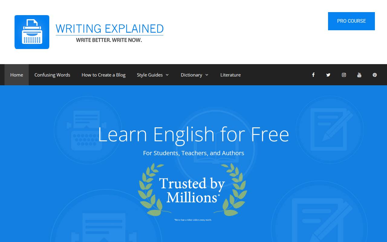 Screenshot of writingexplained.org