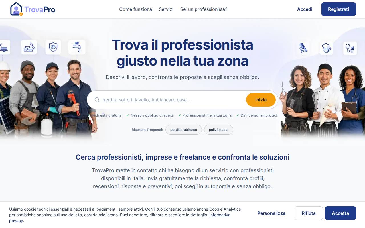 Screenshot of trovapro.it
