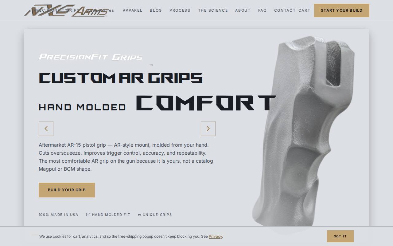 Screenshot of nxgarms.com
