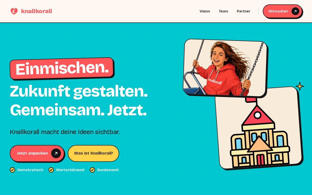 Screenshot of knallkorall.de