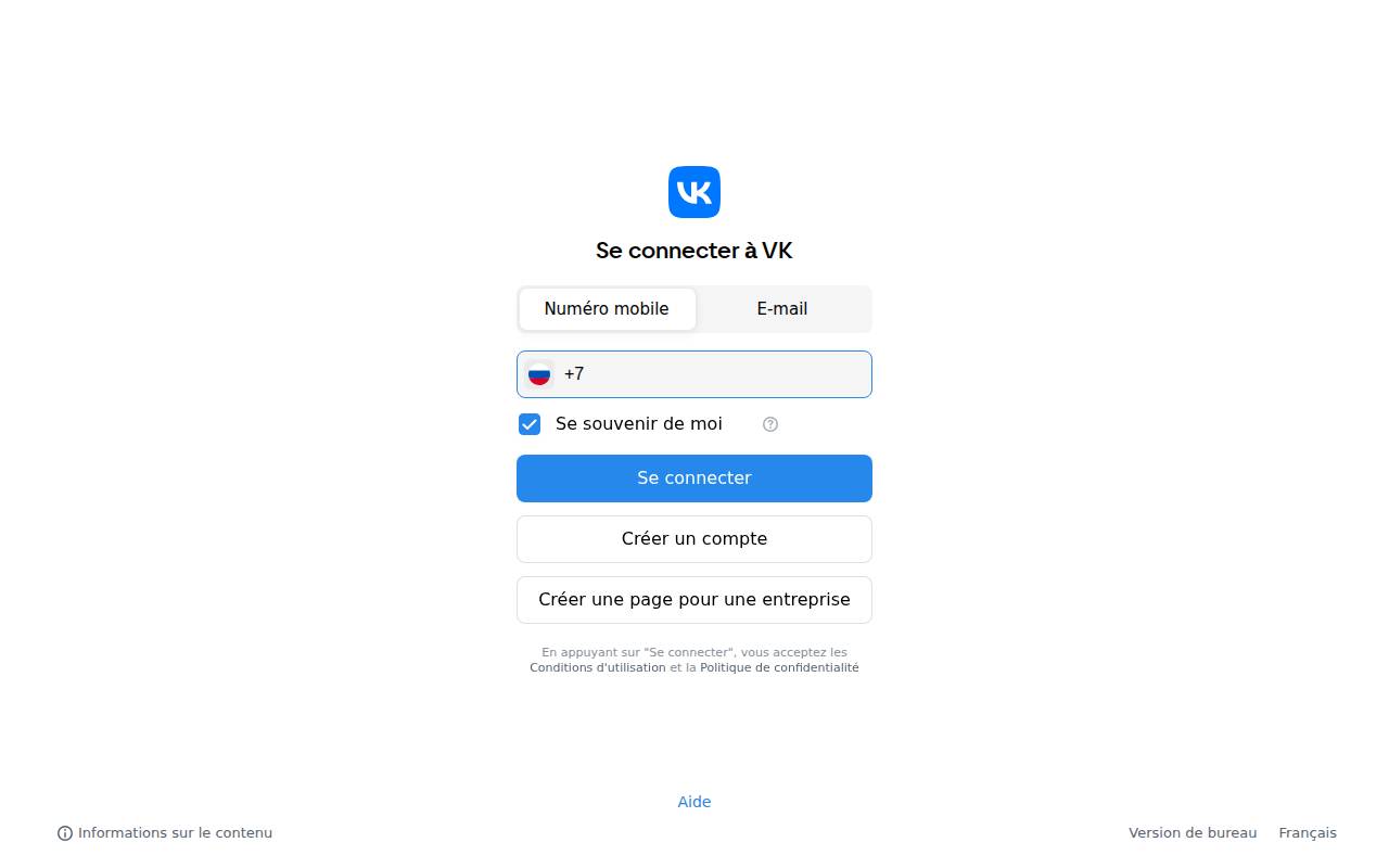 Screenshot of vk.com