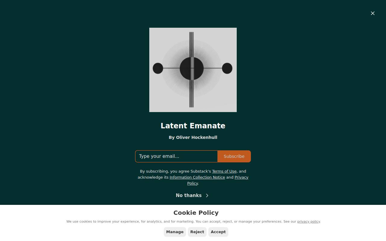 Screenshot of latentemanate.substack.com