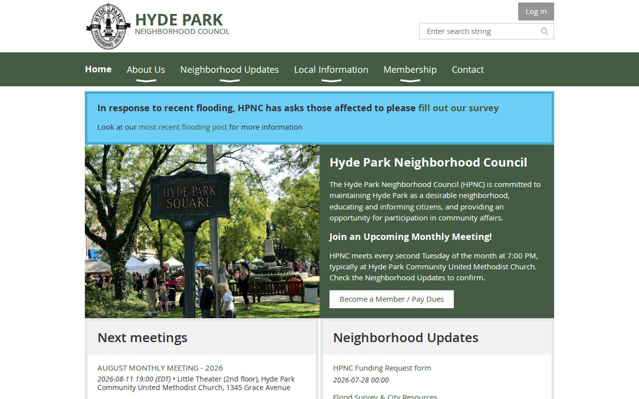 Screenshot of hydepark-cincinnati.org