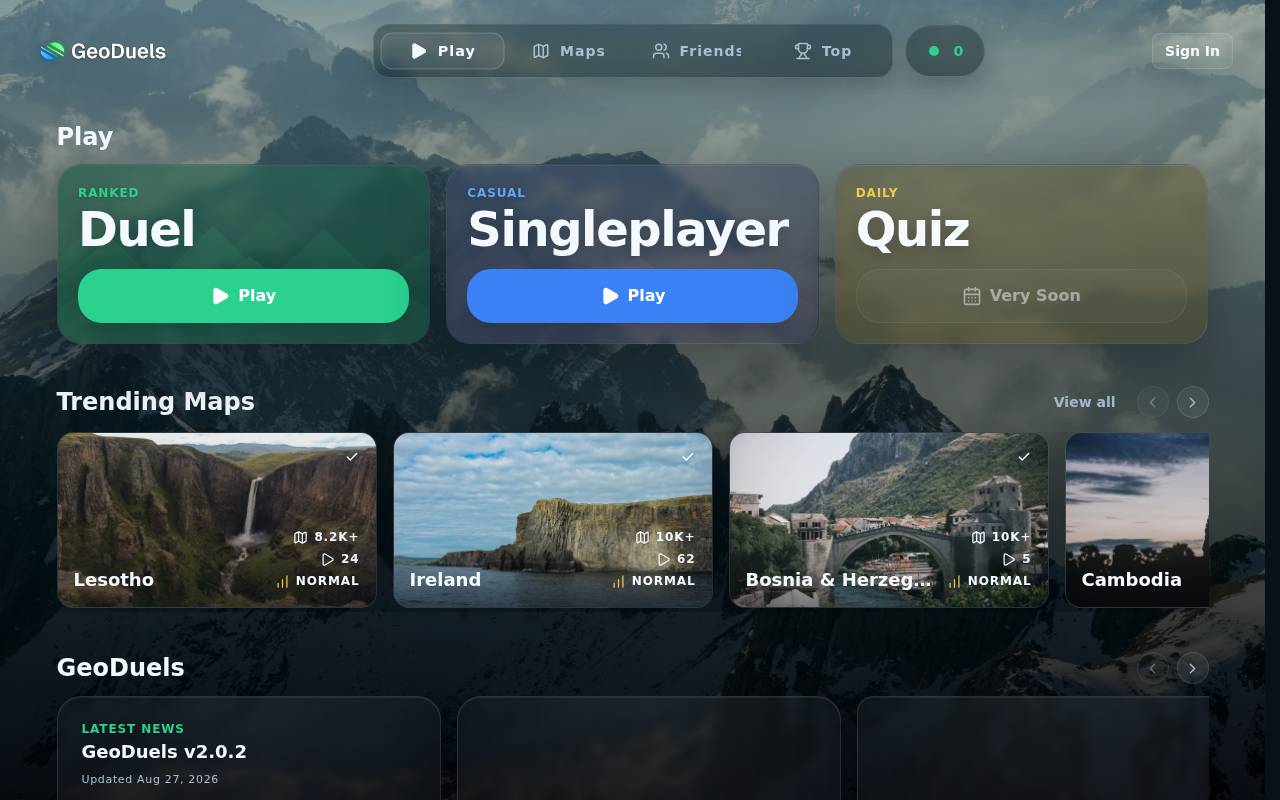 Screenshot of geoduels.io