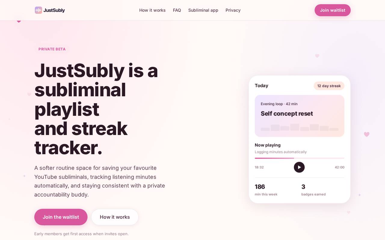 Screenshot of justsubly.com