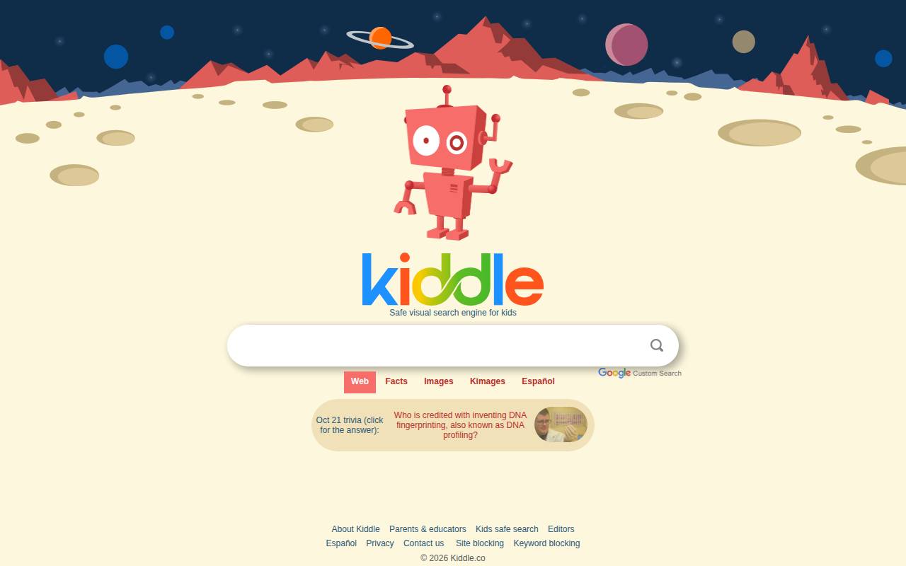 Screenshot of kiddle.co