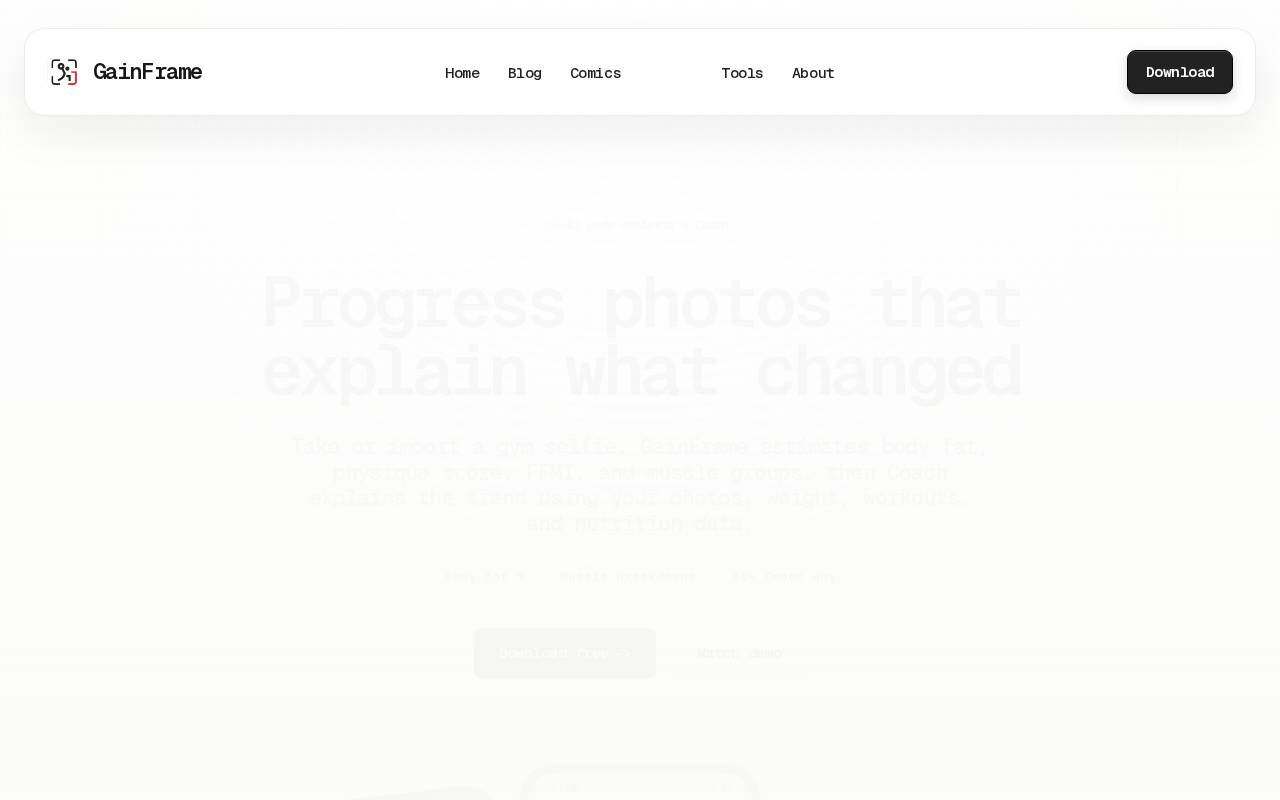 Screenshot of gainframe.app