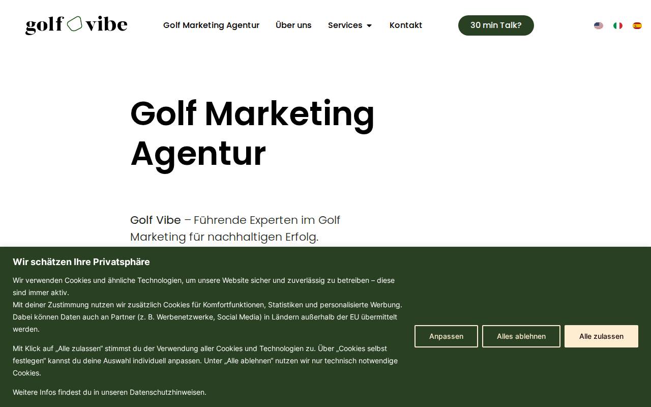 Screenshot of golfvibe.ch