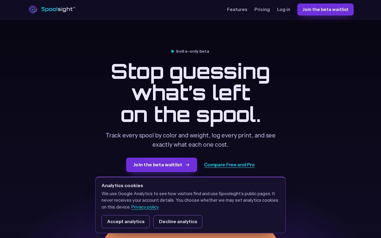 Screenshot of spoolsight.com