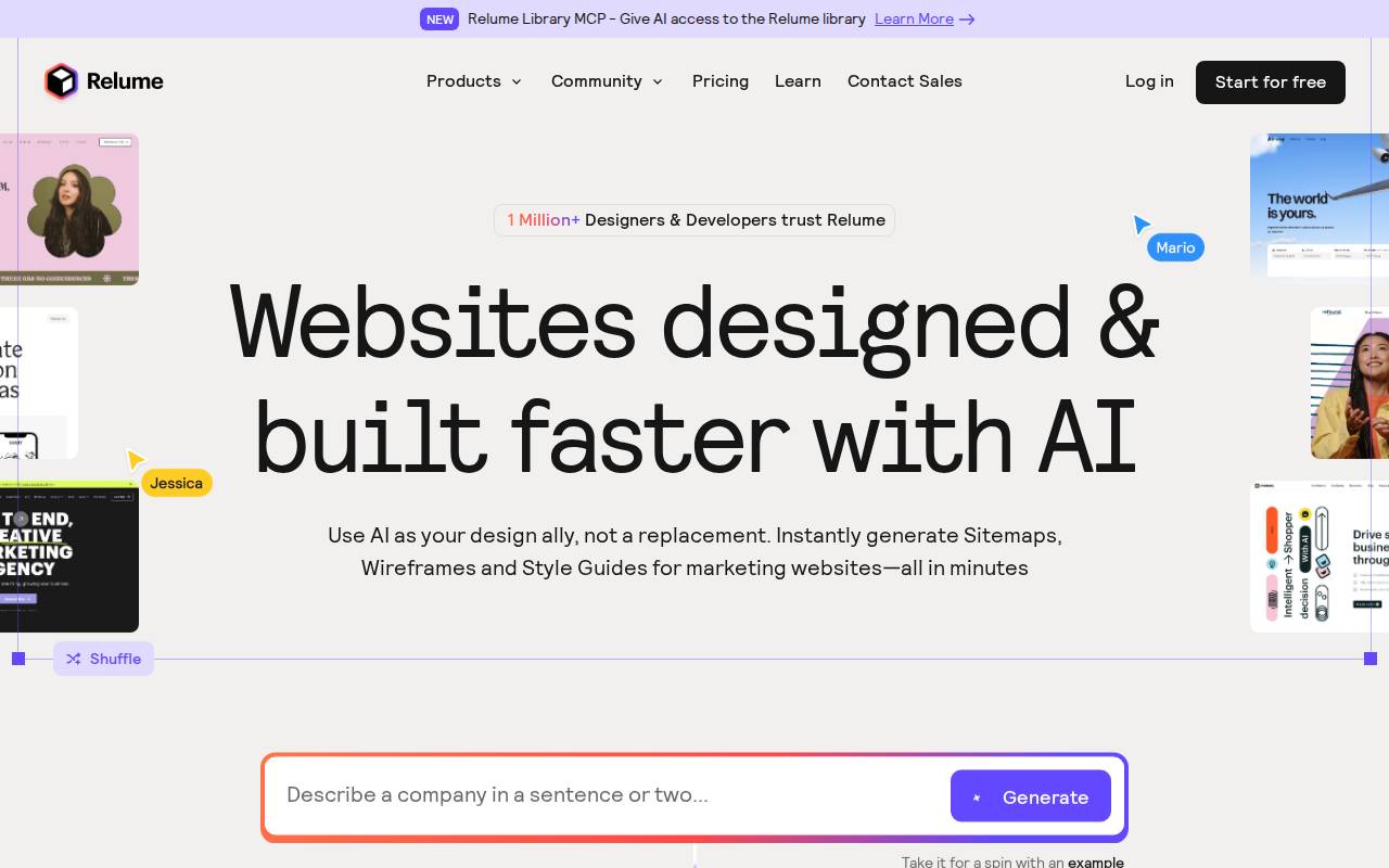 Screenshot of relume.io