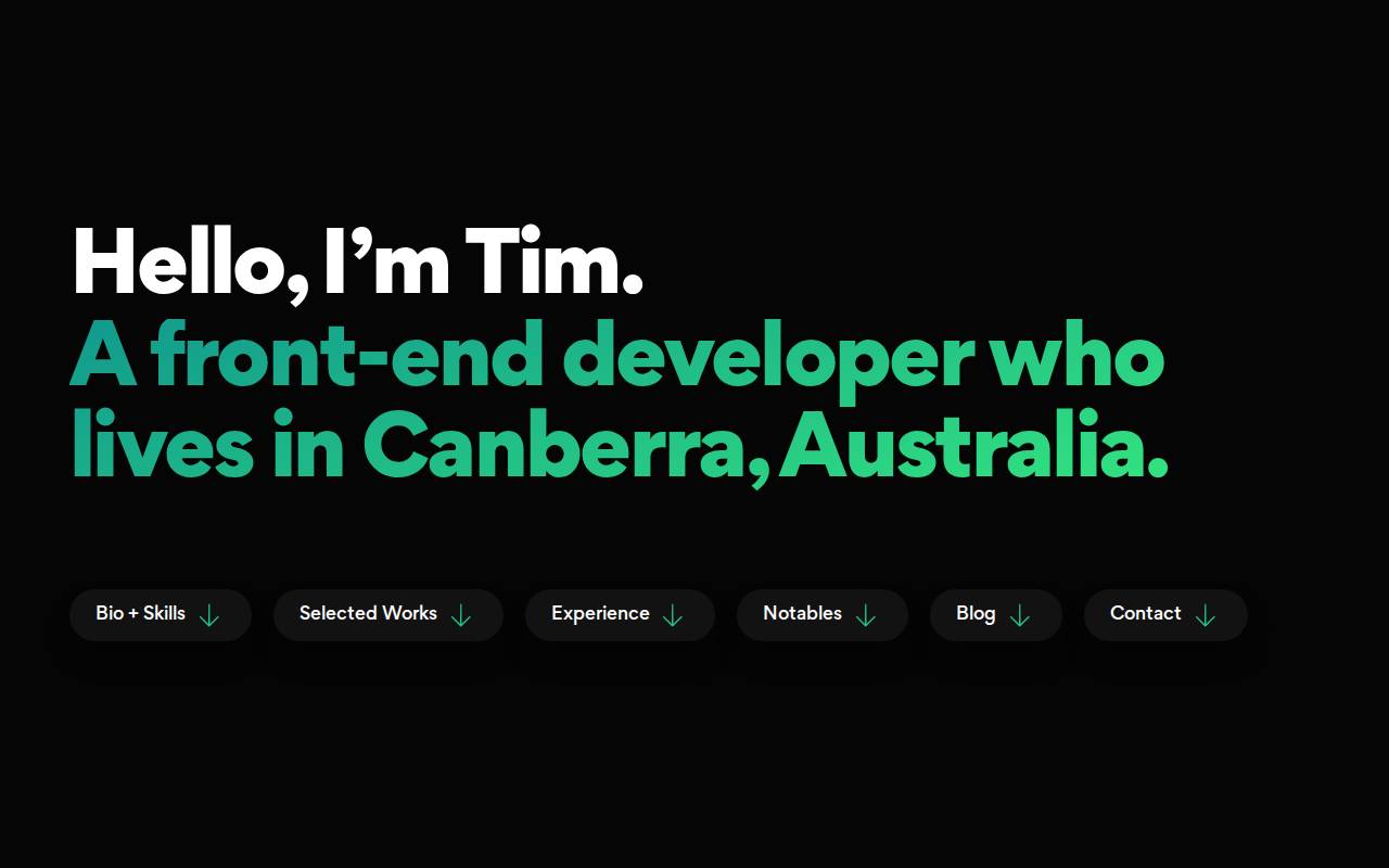 Screenshot of timgreen.ws