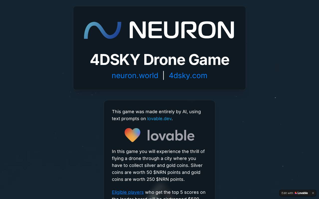 Screenshot of 4dsky.lovable.app