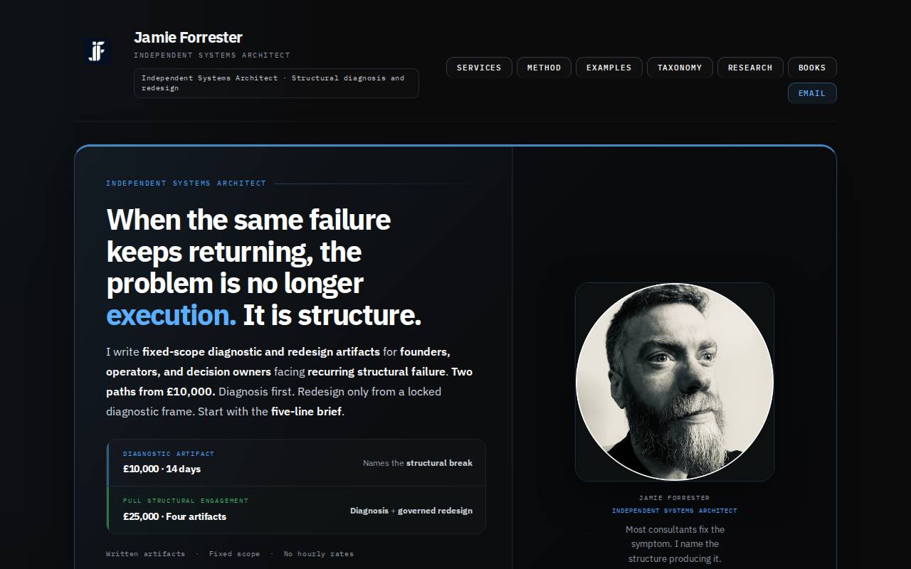 Screenshot of jamieforrester.com