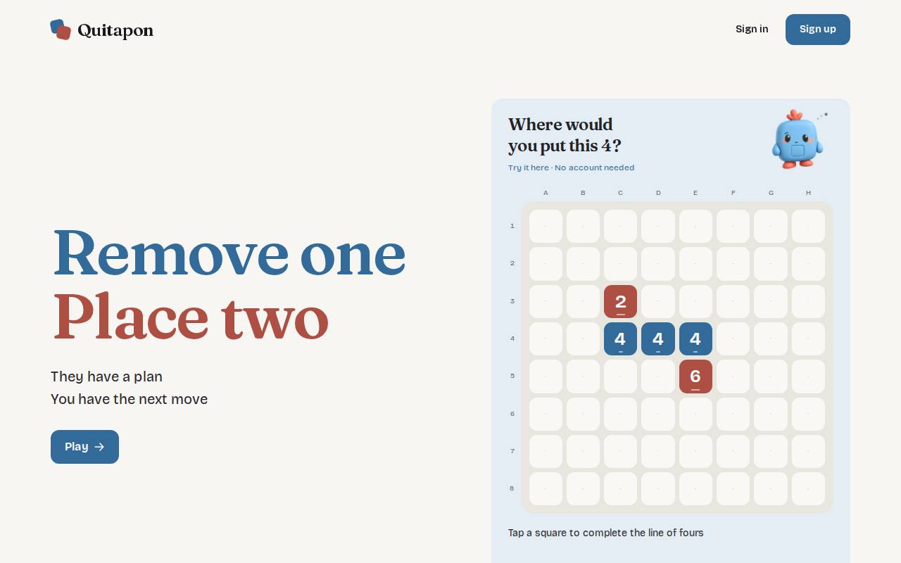 Screenshot of quitapon.app
