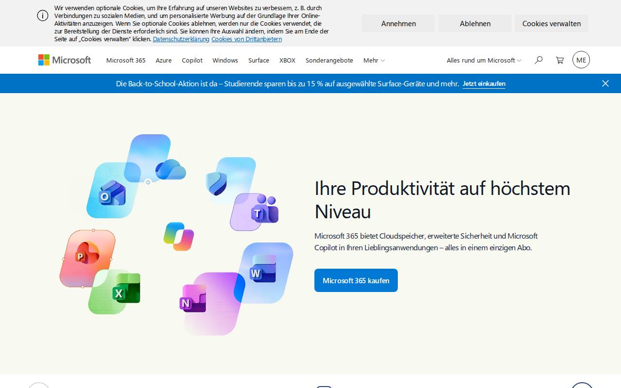 Screenshot of microsoft.com