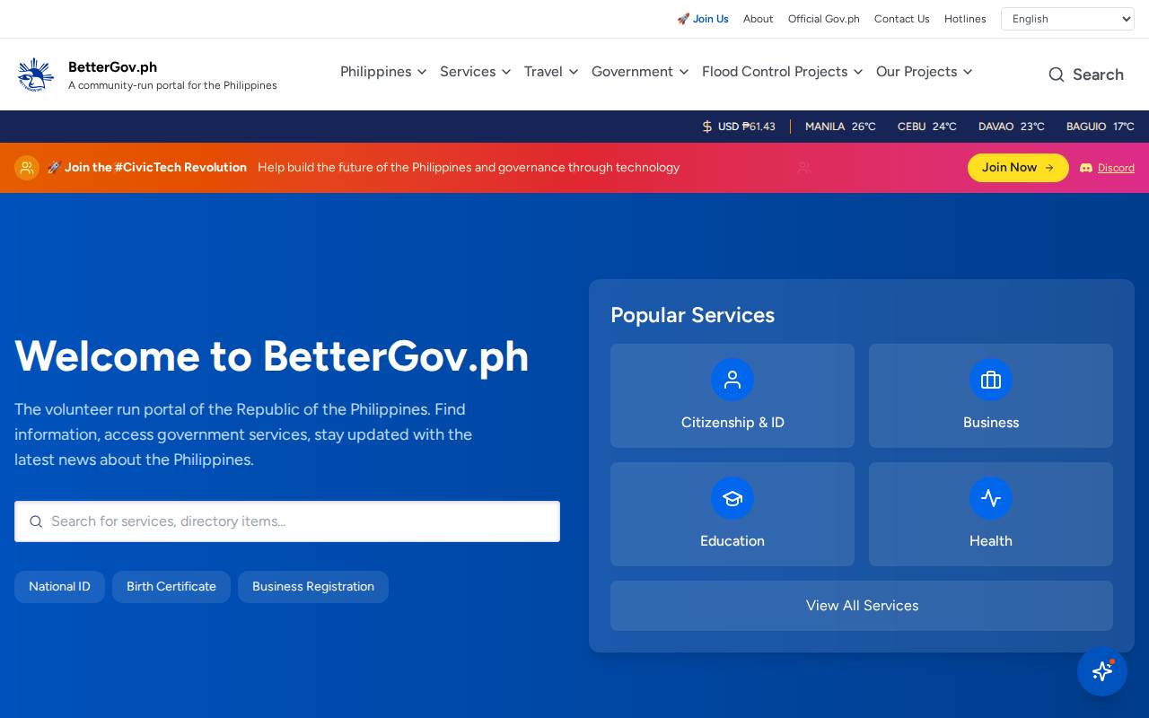 Screenshot of bettergov.ph