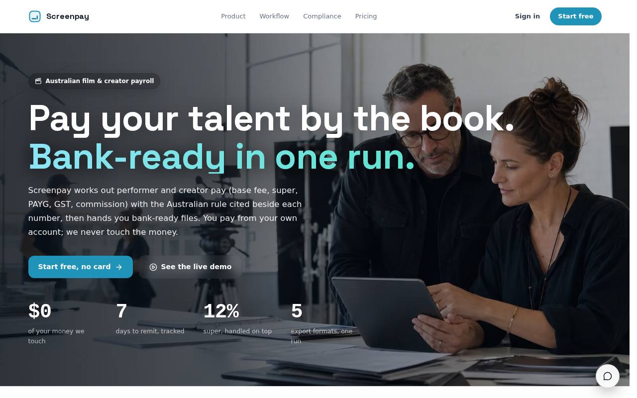 Screenshot of screenpay.com.au
