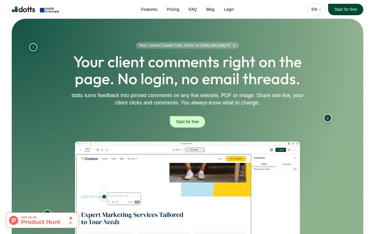 Screenshot of dotts.se