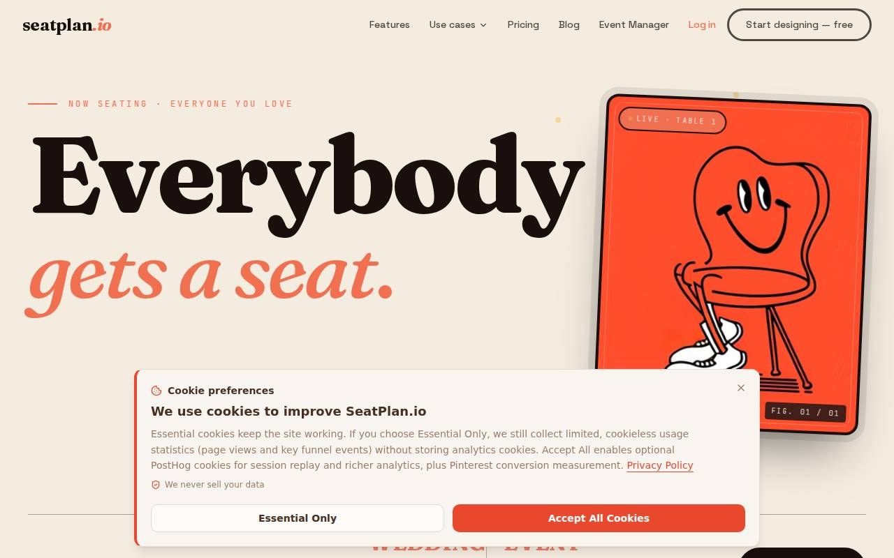 Screenshot of seatplan.io